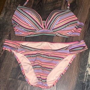 Victoria's Secret Multicolor Striped Bikini